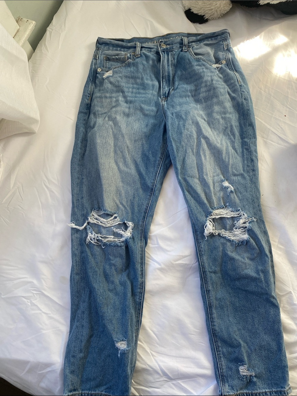 American Eagle Outfitters Light Blue Distressed Boyfriend Jeans